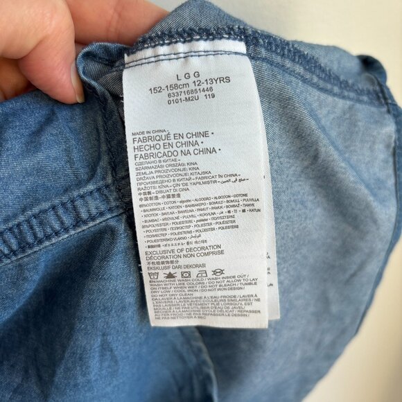 Levi's Chambray Button-Up Mini Dress - Girls L (12-13 yrs) - Picture 12 of 13